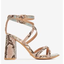 Sandale cu toc  Sintetic - Roz