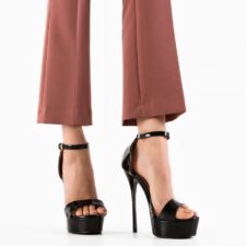 Sandale cu toc Swarn Negre