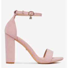 Sandale cu toc  Textil - Roz