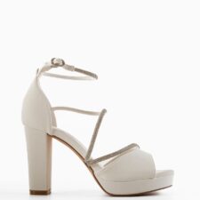 Sandale cu toc Tilburg Albe
