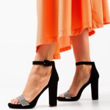 Sandale cu toc Tloy Negre