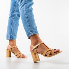 Sandale cu toc Travis Bej