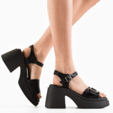 Sandale cu toc Tripoli Negre