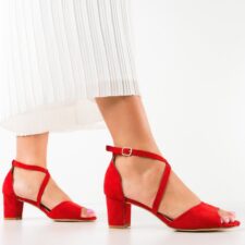 Sandale cu toc Tyga Rosii