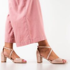 Sandale cu toc Tyka Aurii