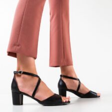 Sandale cu toc Tyka Negre