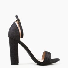 Sandale cu toc Velma Negre