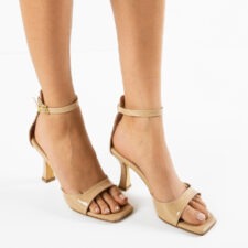 Sandale cu toc Vergara Bej