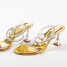 Sandale cu toc Visine Aurii