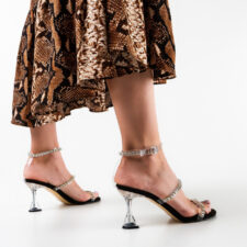 Sandale cu toc Visine Negre