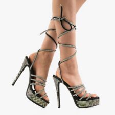 Sandale cu toc Wade Negre