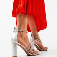 Sandale cu toc Yrector Argintii