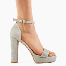 Sandale cu toc Zakaria Argintii