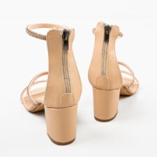 Sandale cu toc Zaxa Bej