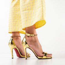 Sandale cu toc Zimba Aurii