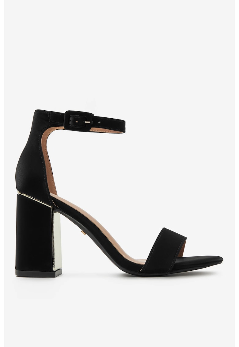 Sandale cu toc din material textil 1 Sandale cu toc din material textil