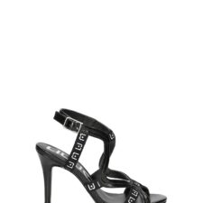 Sandale cu toc inalt - barete si garnituri logo