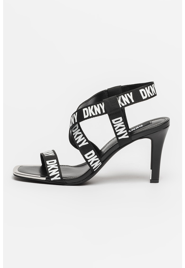 Sandale cu toc inalt - din material textil Bani 1 Sandale cu toc inalt - din material textil Bani