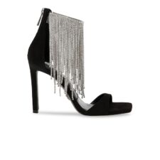 Sandale cu toc inalt si aplicatii cu strasuri