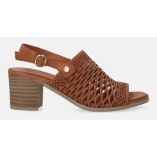 Sandale cu toc masiv - din piele naturala