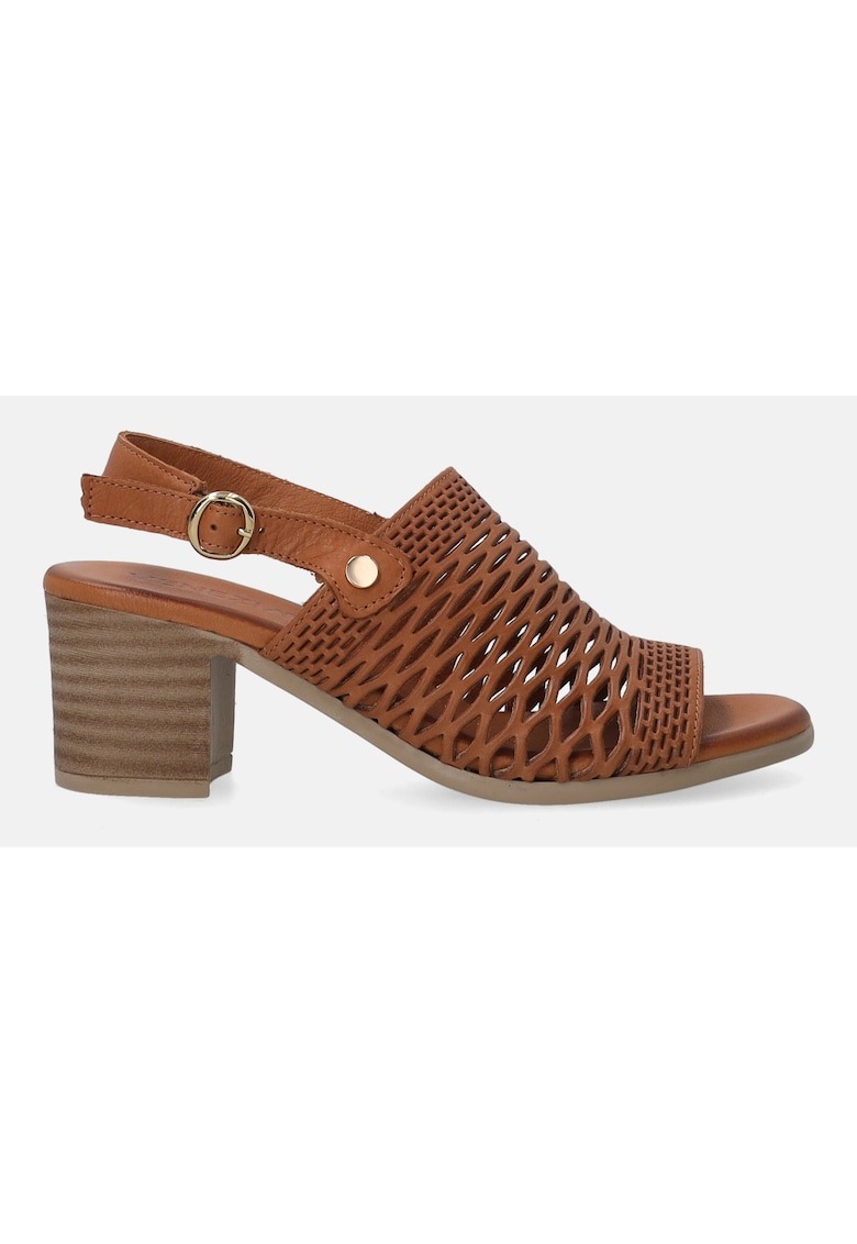 Sandale cu toc masiv - din piele naturala 1 Sandale cu toc masiv - din piele naturala