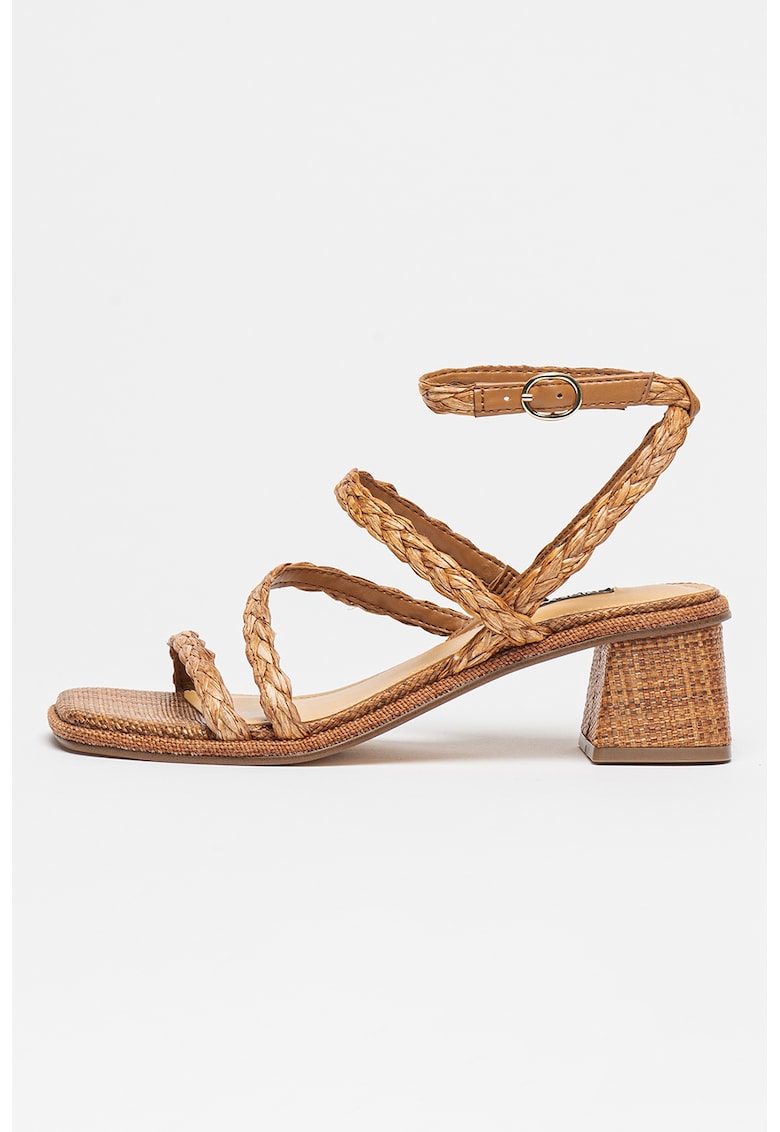 Sandale cu toc masiv si aspect impletit Emolly 1 Sandale cu toc masiv si aspect impletit Emolly