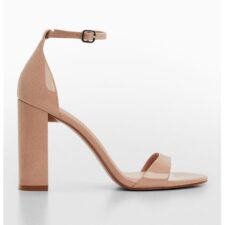 Sandale cu toc masiv si bareta cu catarama