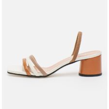 Sandale cu toc masiv si barete multiple