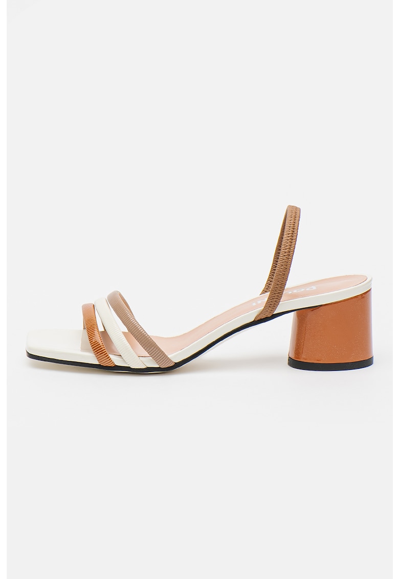 Sandale cu toc masiv si barete multiple 1 Sandale cu toc masiv si barete multiple