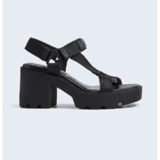 Sandale cu toc masiv si inchidere velcro