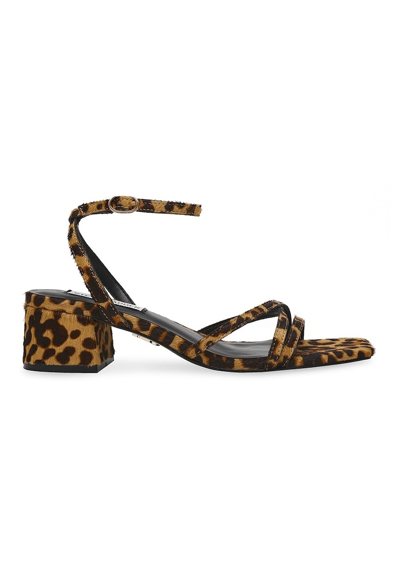 Sandale cu toc masiv si model animal print 1 Sandale cu toc masiv si model animal print