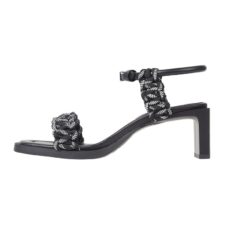 Sandale cu toc si bareta impletita