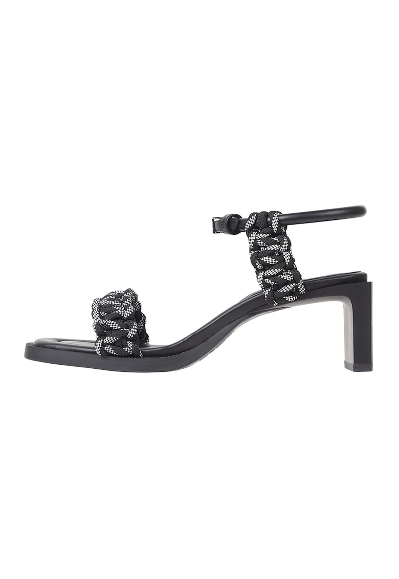 Sandale cu toc si bareta impletita 1 Sandale cu toc si bareta impletita