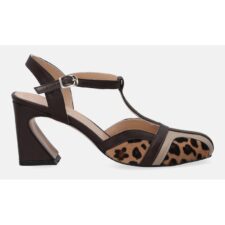 Sandale cu toc si imprimeu leopard
