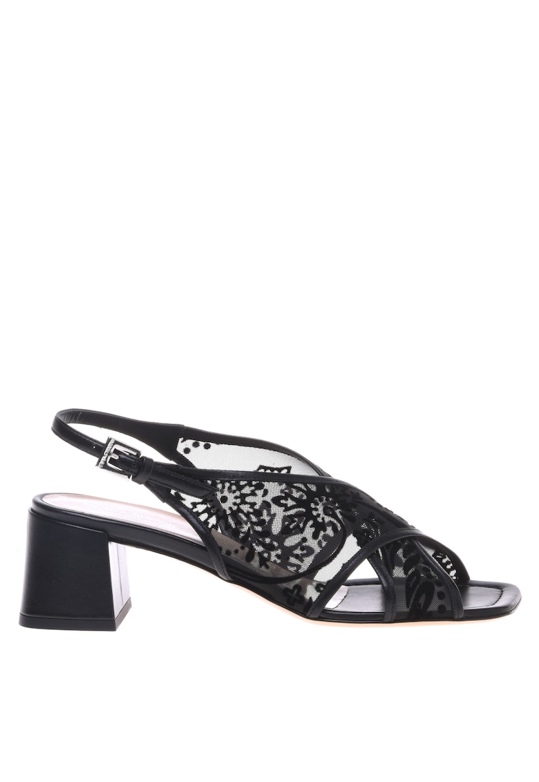 Sandale cu toc si model cu dantela 1 Sandale cu toc si model cu dantela