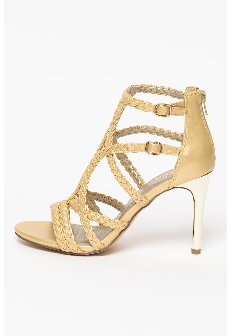 Sandale cu toc stiletto si barete impletite 1 Sandale cu toc stiletto si barete impletite