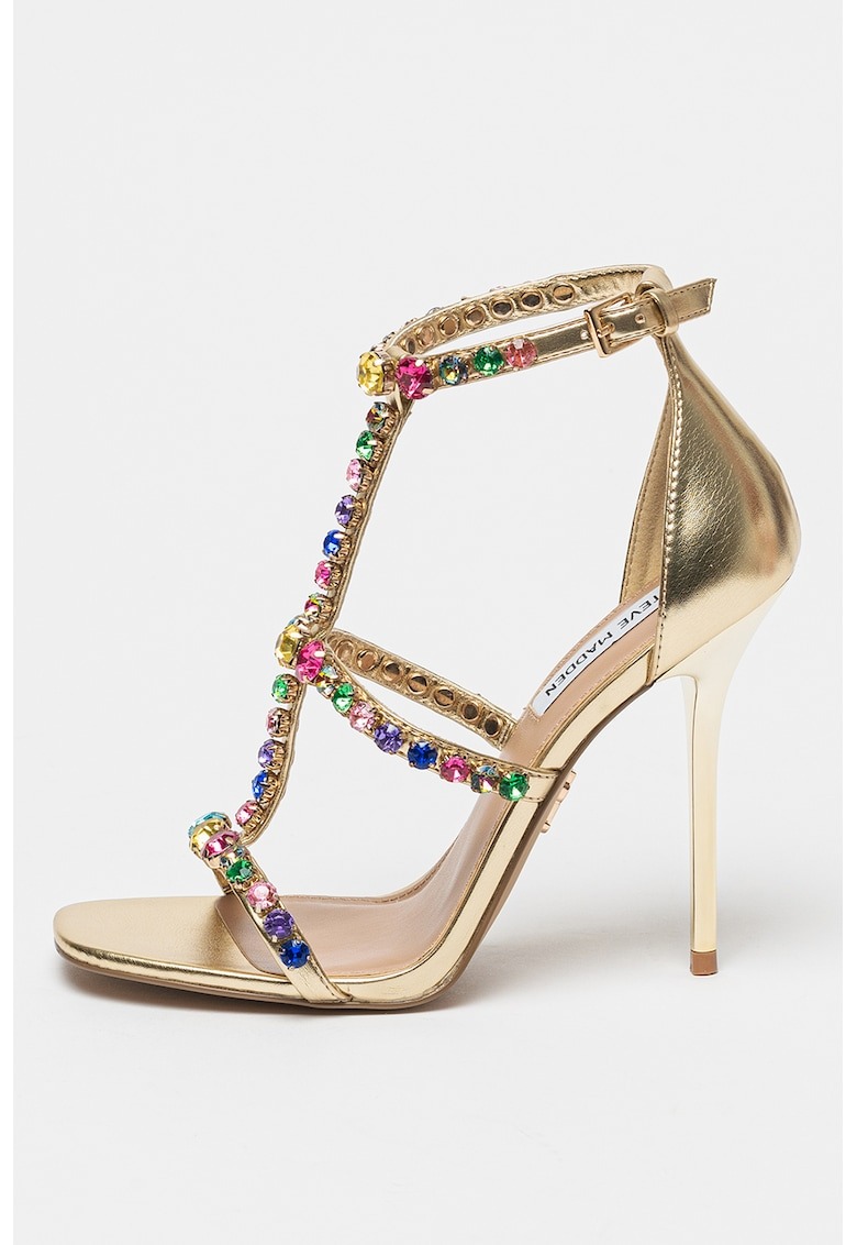 Sandale cu toc stiletto si decorate cu strasuri Jet Set 1 Sandale cu toc stiletto si decorate cu strasuri Jet Set