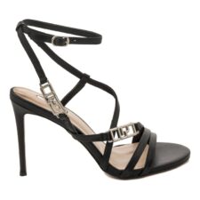 Sandale cu toc stiletto si detaliu cu logo Melda