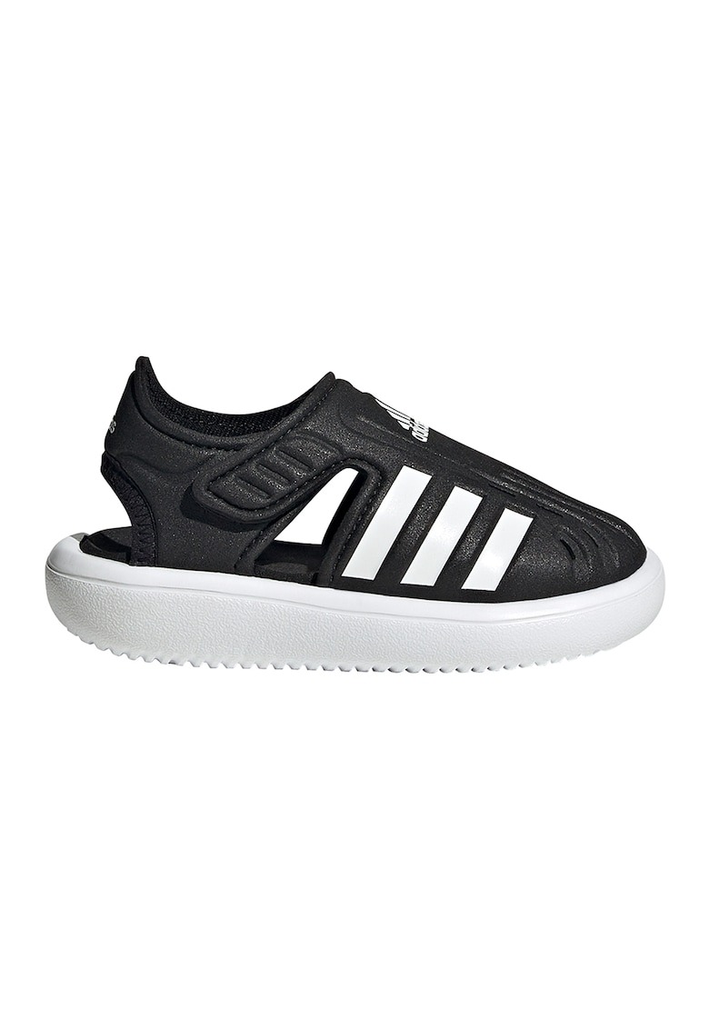 Sandale cu varf inchis si logo contrastant 1 Sandale cu varf inchis si logo contrastant