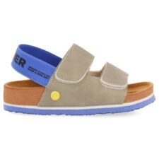 Sandale cu velcro - bareta si talpa contrastanta