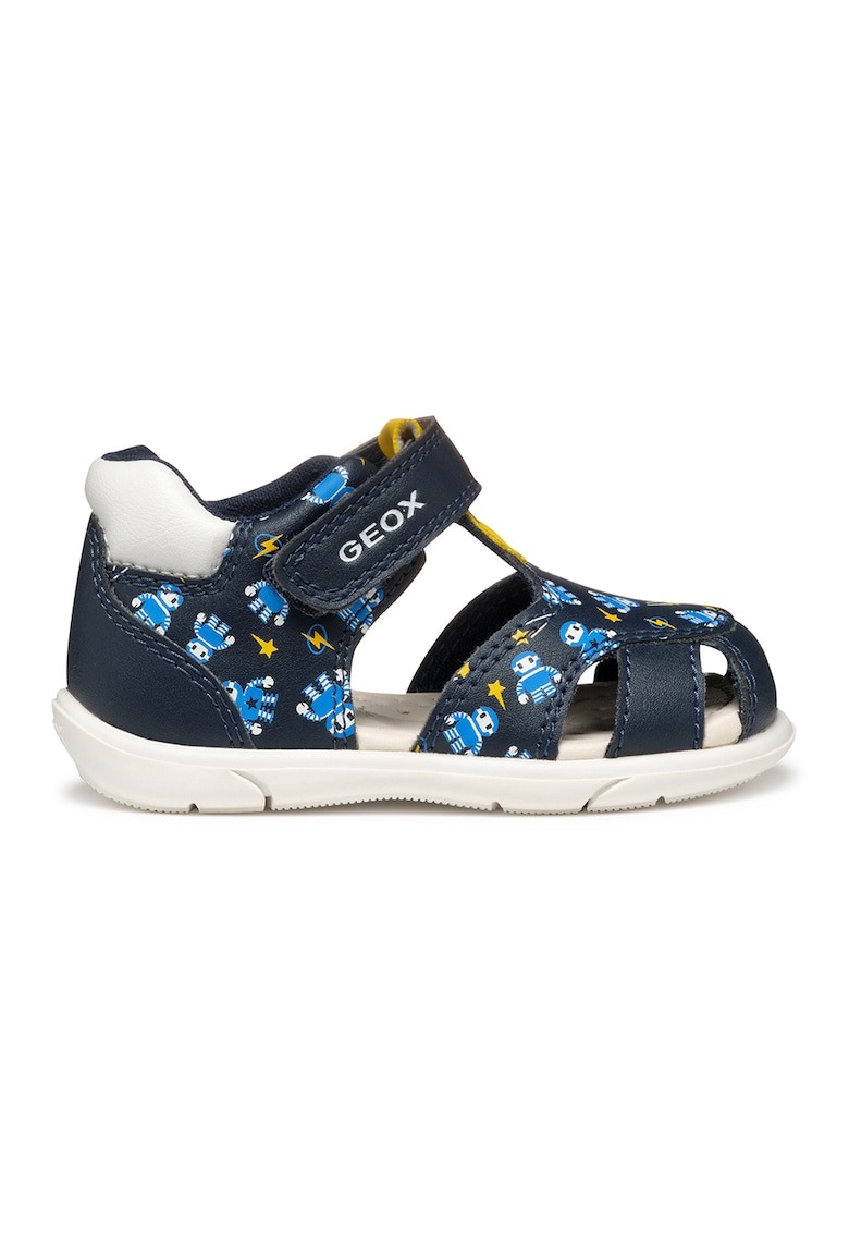 Sandale cu velcro de piele ecologica cu model 1 Sandale cu velcro de piele ecologica cu model