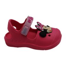 Sandale cu velcro si aplicatie Minnie Mouse