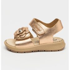 Sandale cu velcro si aplicatie floare