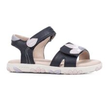 Sandale cu velcro si aplicatie florala