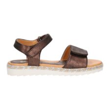 Sandale cu velcro si aplicatii impletite de iuta