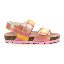 Sandale cu velcro si aspect cu irizatii