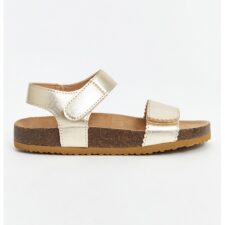 Sandale cu velcro si aspect metalizat