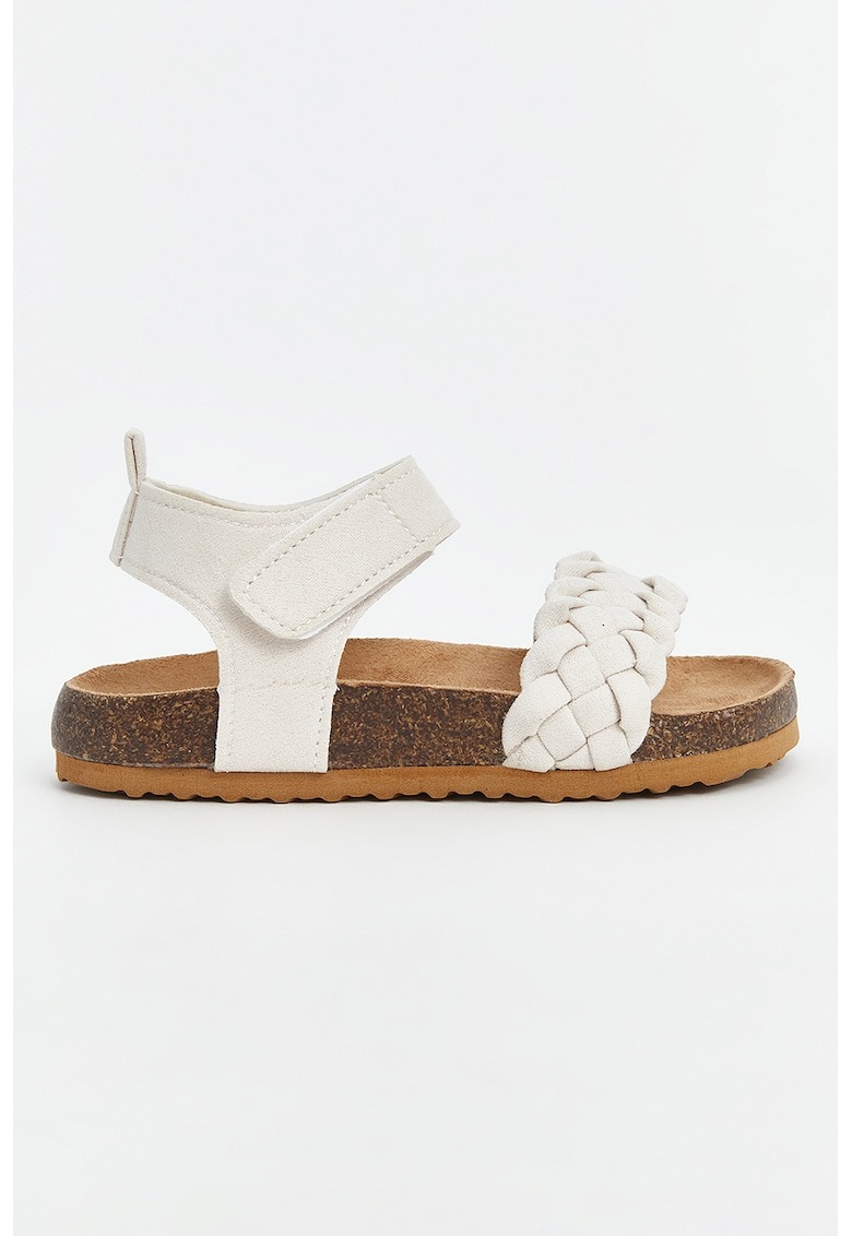 Sandale cu velcro si bareta impletita 1 Sandale cu velcro si bareta impletita