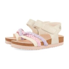 Sandale cu velcro si barete impletite Delia