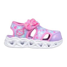 Sandale cu velcro si decupaje laterale Hearts Lights